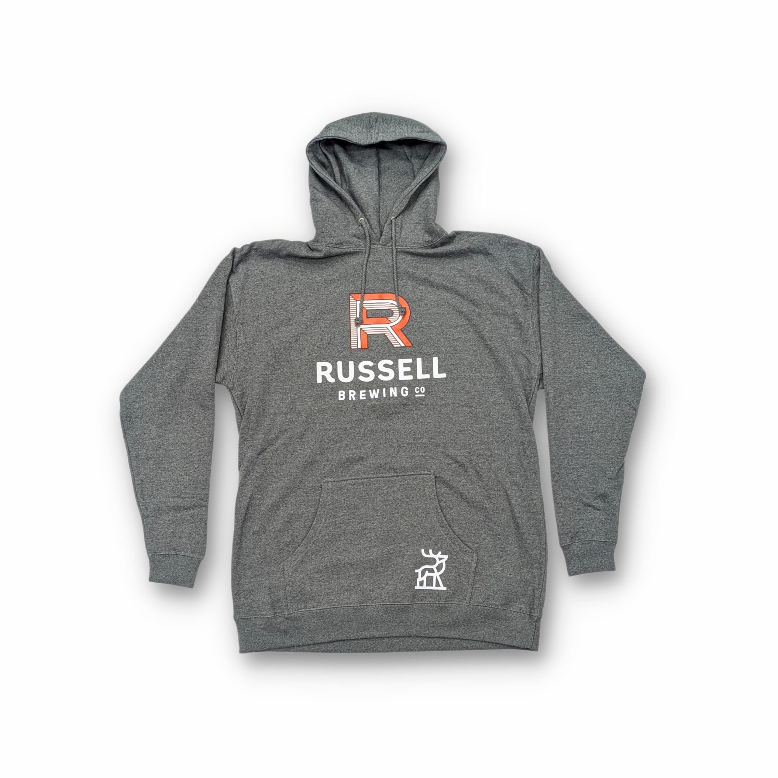 Russell Hoodie Grey with Logo Unisex Russell Brewing Company
